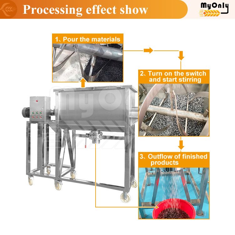 Horizontal Design Ribbon 1000 Kg 200kg Blender Machine Cattle/Pig/Animal Feed Mixer with 500kg per Batch