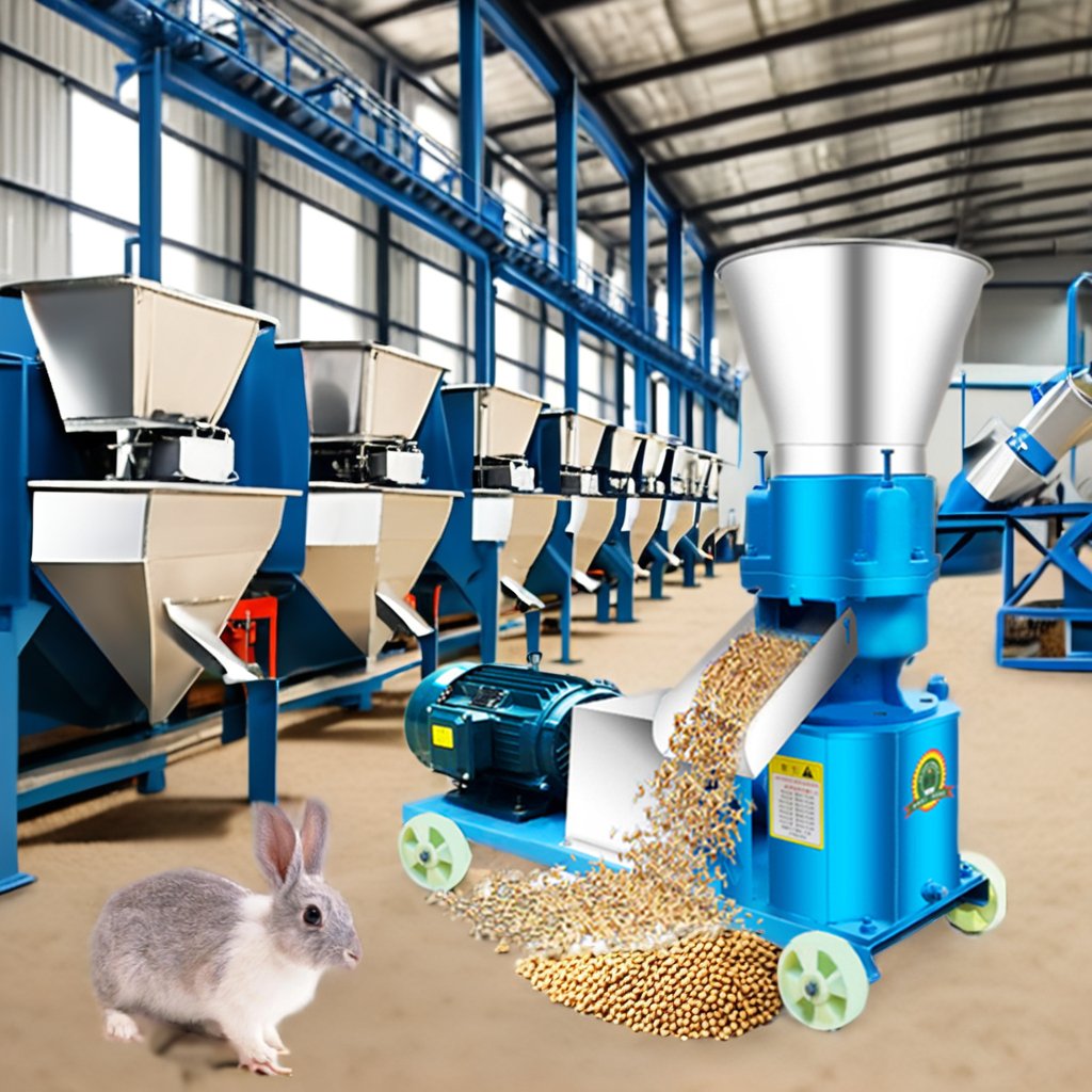 High Productivity Animal Feed Pellet Making Machine Used Poultry Chicken Feed Milling Machinery Engine Gear Core Farms Plants
