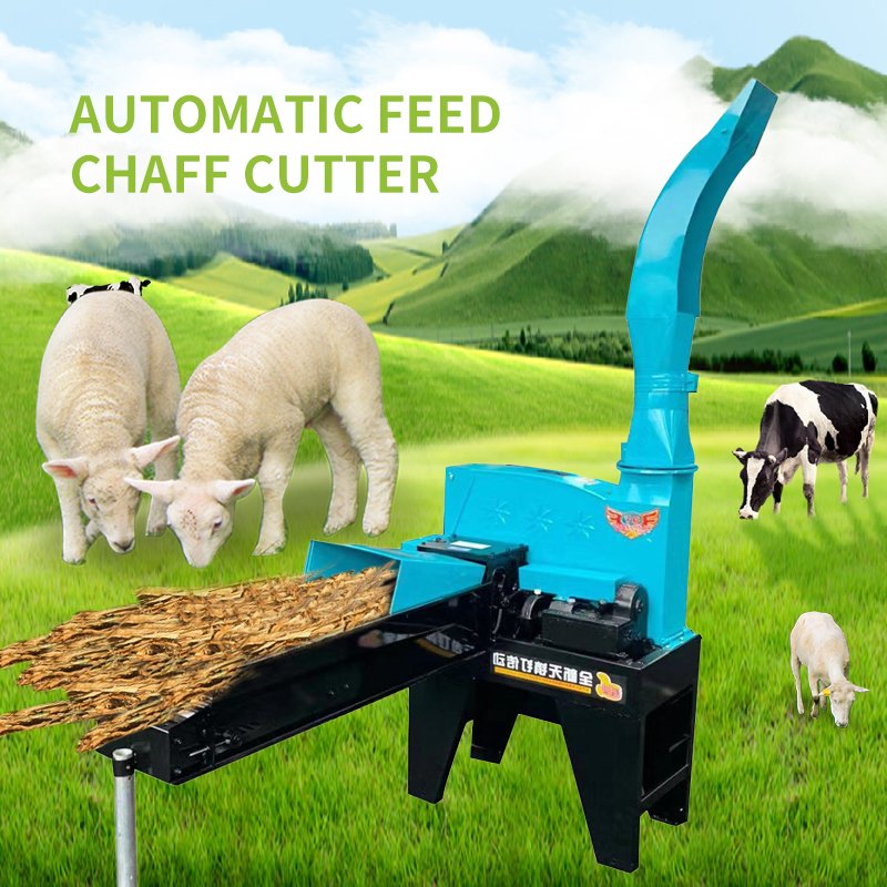 Automatic feed forage silage hay stalk straw grass chopper crusher chaff cutter machine for animal feed farm 2.5 ton/h