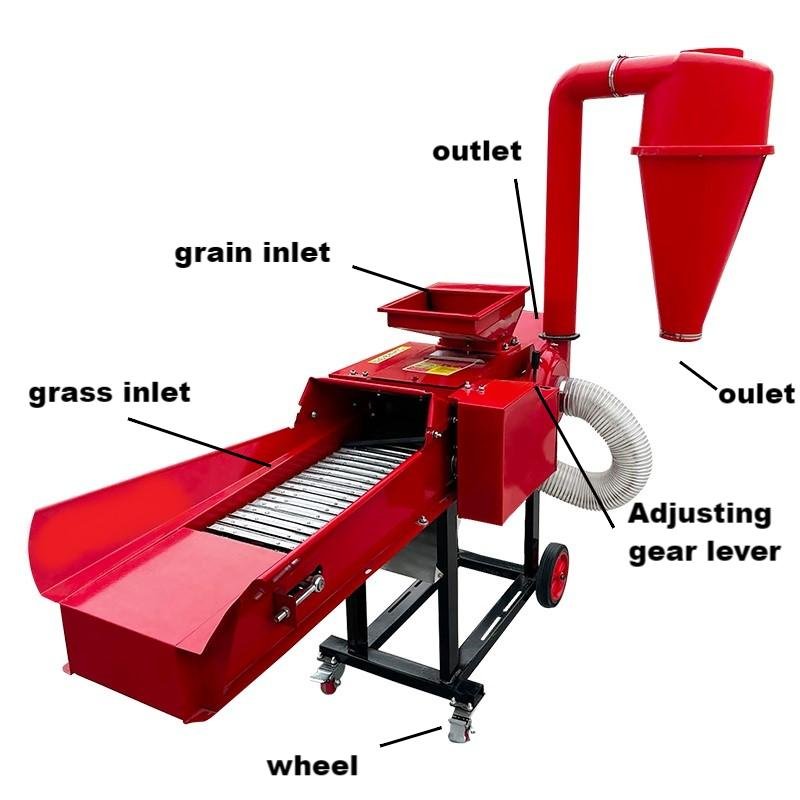 Best Selling Africa Agricultural Home-use Chaff Cutter with conveyer straw stalk crusher chaff cutter