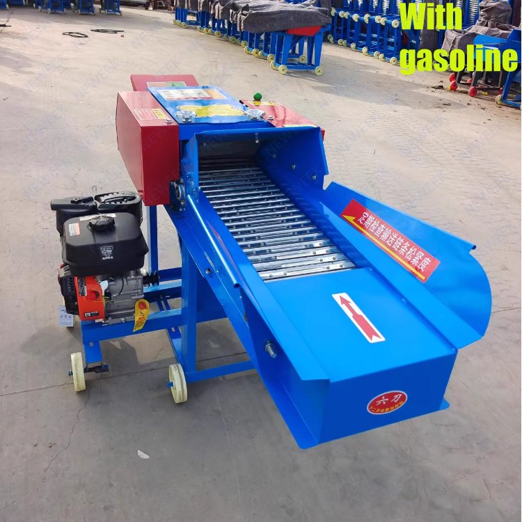 NEWEEK sri lanka 2 in 1 farm gasoline diesel engine chaff cutter machine animal grass chopper machine for animals feed