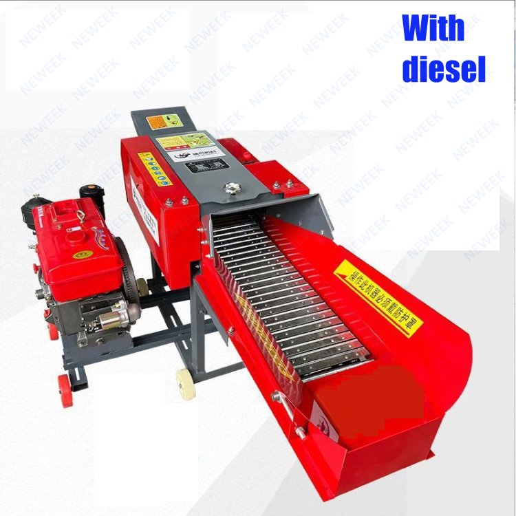 NEWEEK sri lanka 2 in 1 farm gasoline diesel engine chaff cutter machine animal grass chopper machine for animals feed