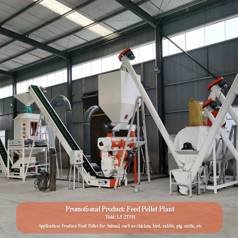 Chicken house feed line animal feed factory project 1 ton pellet plant