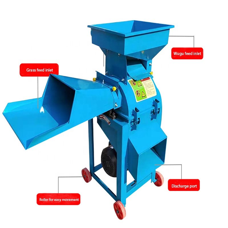 Multifunctional Agriculture Green Farm Use Silage Cow Feed Grass Chaff Cutter Machine Animal Feed Crushing Grain Machine