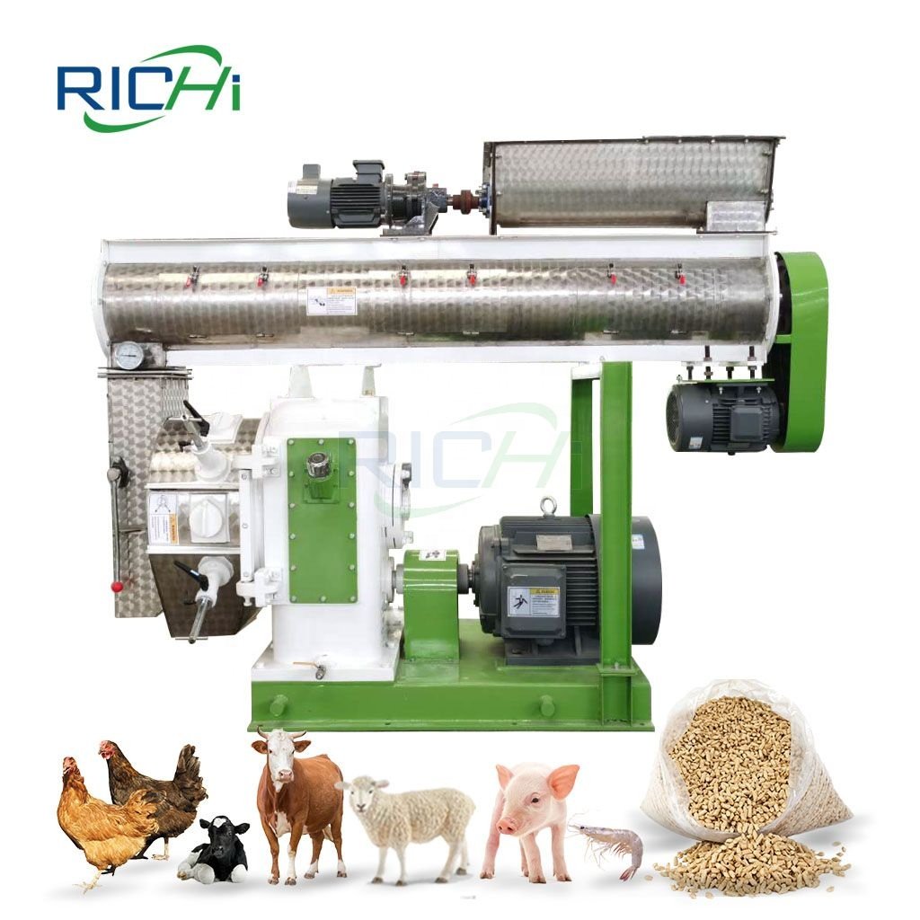 RICHI 5-7 T/H Large Livestock Poultry Animal Feed Extruder Machine for Sale
