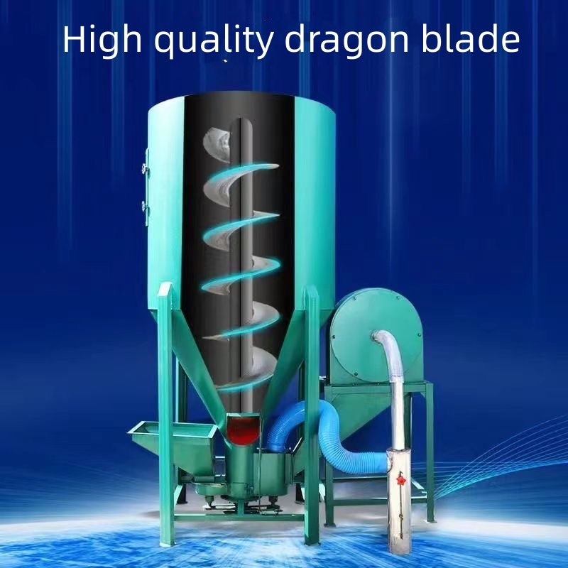 500-2000kg/h vertical farm chicken feed machine mixer and crusher automatic animal Feed mixing machine