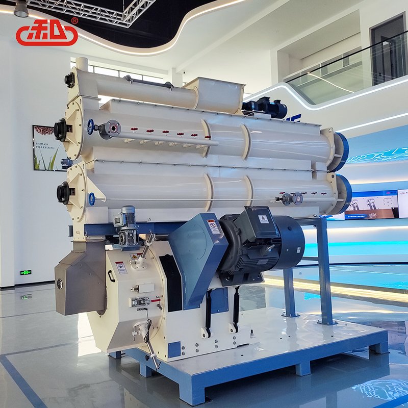 PMV420 520 ring die pellet mill double motor belt type animal feed pellet making machine