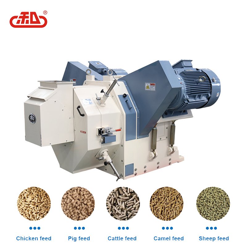 PMV420 520 ring die pellet mill double motor belt type animal feed pellet making machine