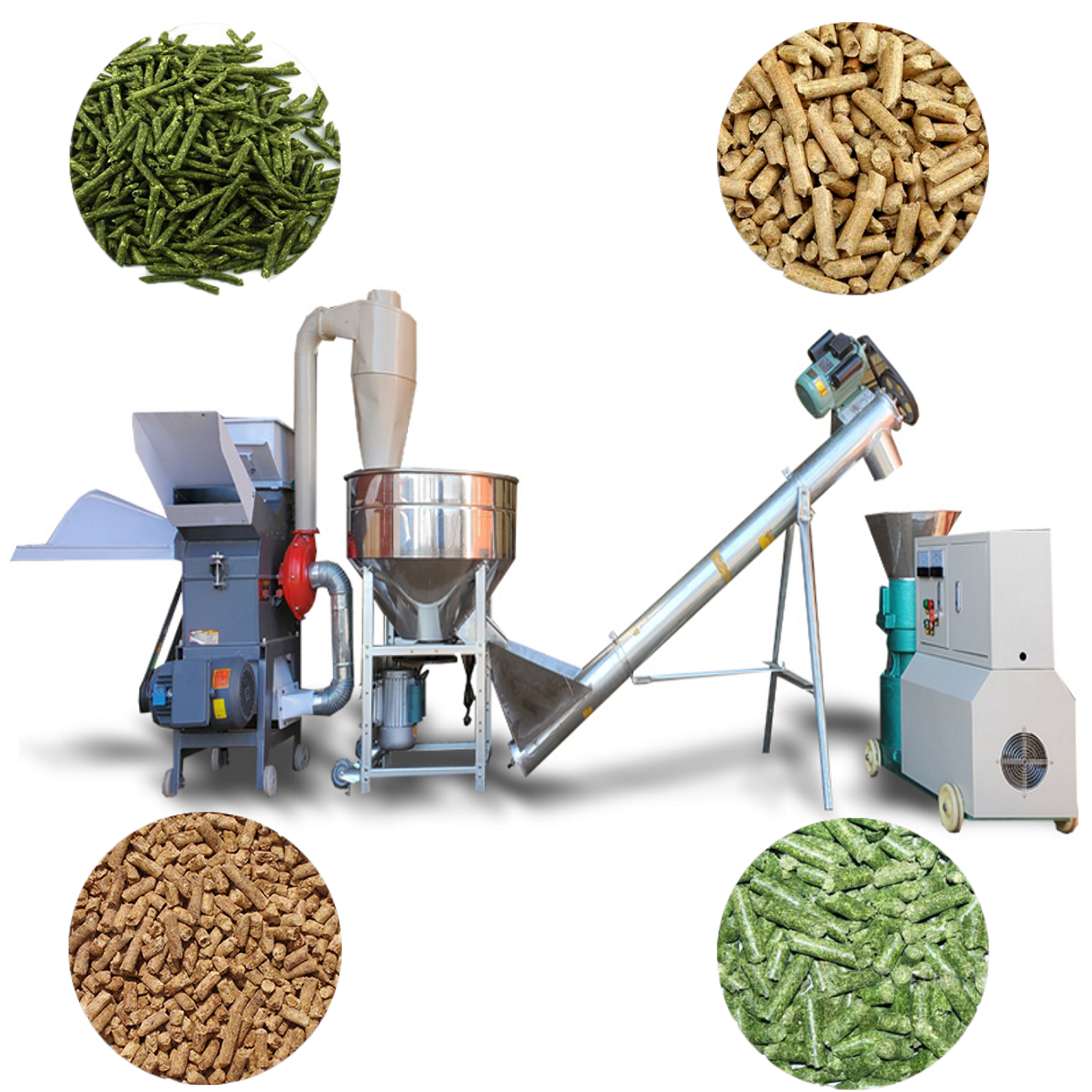 The new three-phase china cattle feed production line used by the new cattle and sheep pellet machine feed line