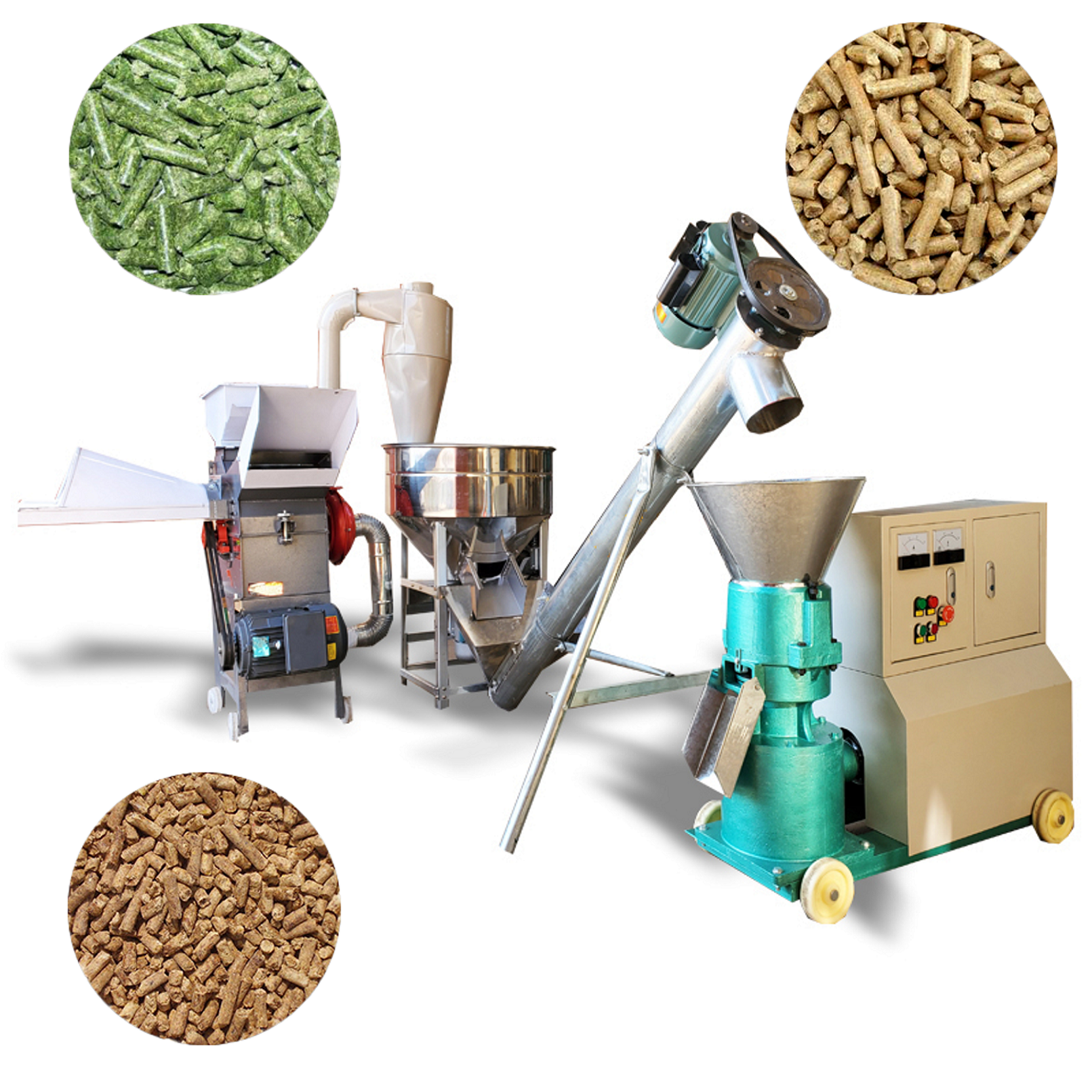 The new three-phase china cattle feed production line used by the new cattle and sheep pellet machine feed line