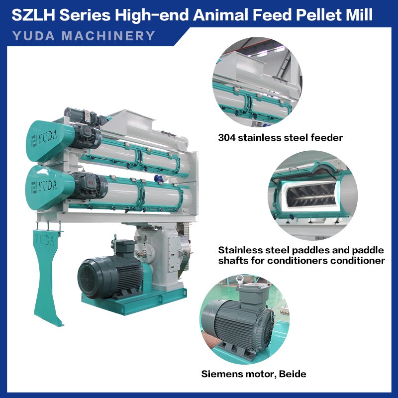 YUDA Automatic Livestock Pelletizer Machine For Animal Feeds Malaysia Chicken Feed Pellet Machine For Producing Chicken Feeds