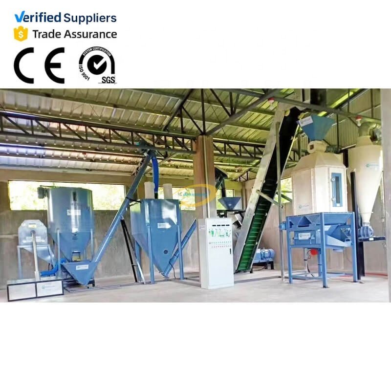 Animal food pelletizer 1000-1500kg/h poultry feed processing machines granulator pelletizer machine for animal feeds