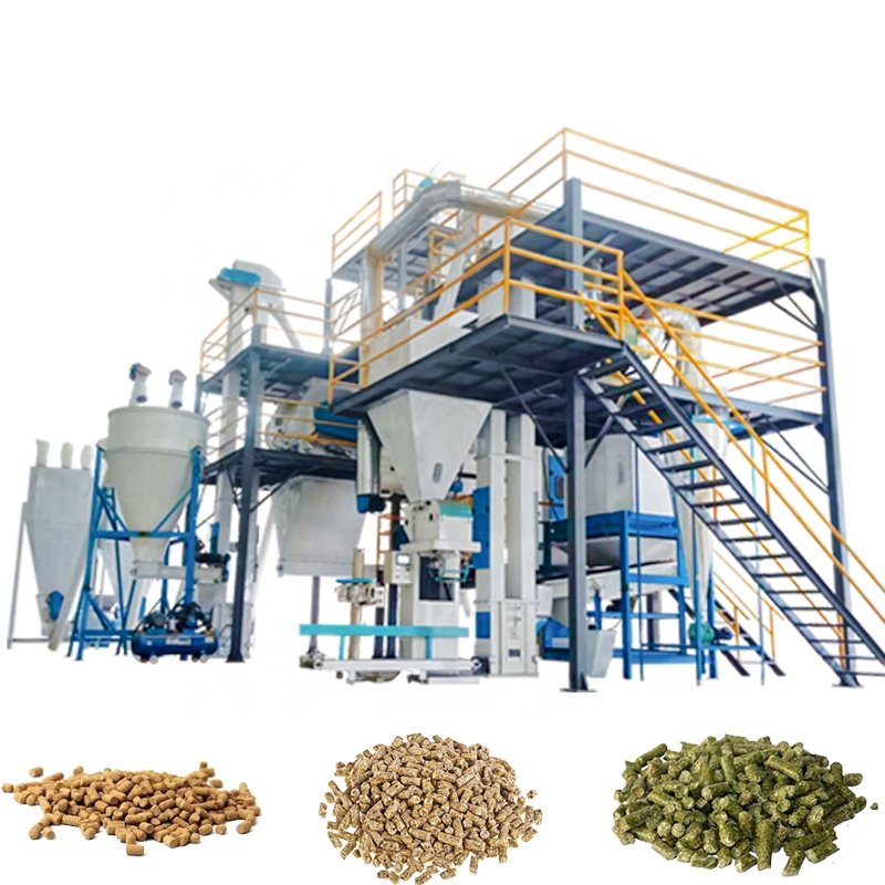 Big Capacity 10 Ton Complete Animal Feed Pellet Production Line Cattle Feed Feed Plant