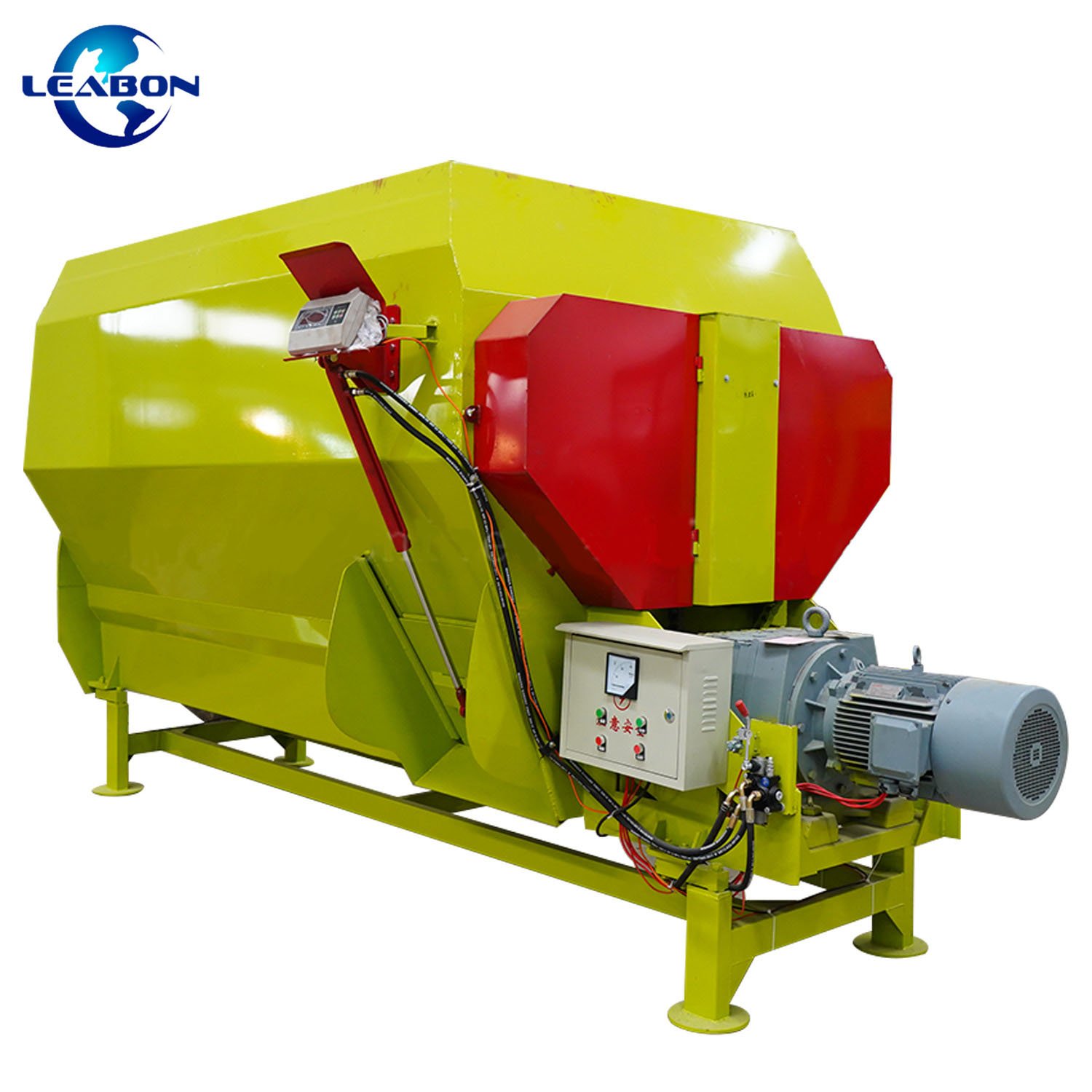 Animal Feed Mixer Machine With Crushing Cutting For Agriculture Straw Grass TMR Horizontal Livestock Feed Mixer