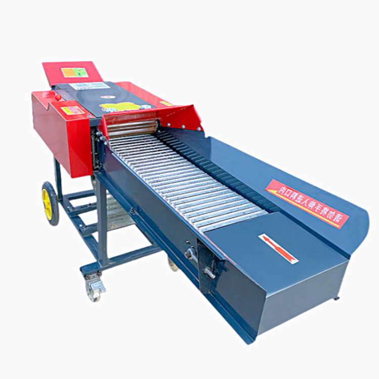 2024 grass cutting chaff cutter hay corn straw crusher dry and wet grass crusher with conveyor for animal feed machine