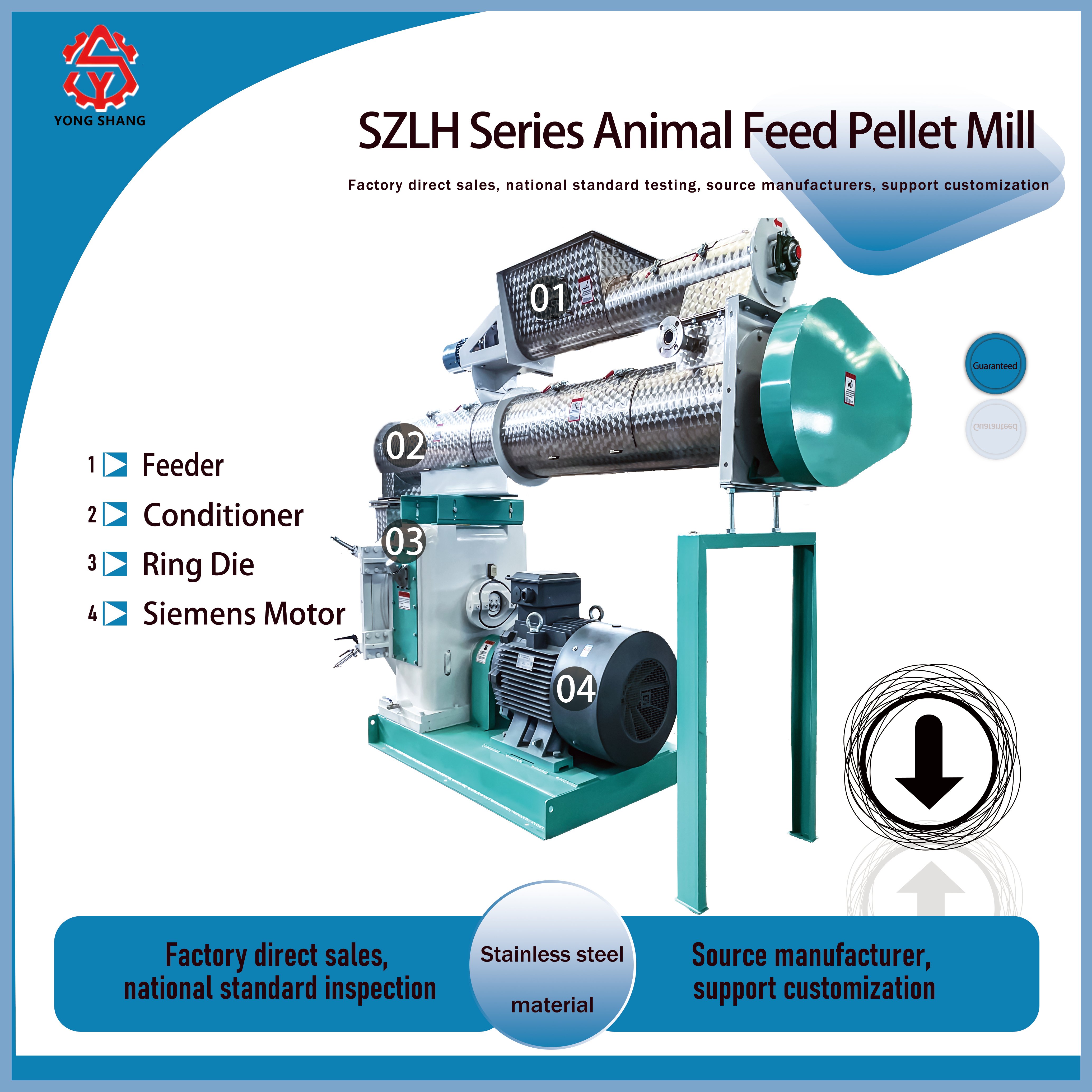 High quality Pellet Machine Feed Pellet Mill For Producing Animal Feed/feed processing machine from China liyang YSM