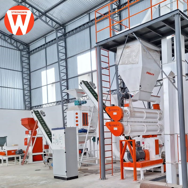 automatic 2-3TPH animal feed pellet machine poultry livestock chicken feed mill plant machinery rabbit