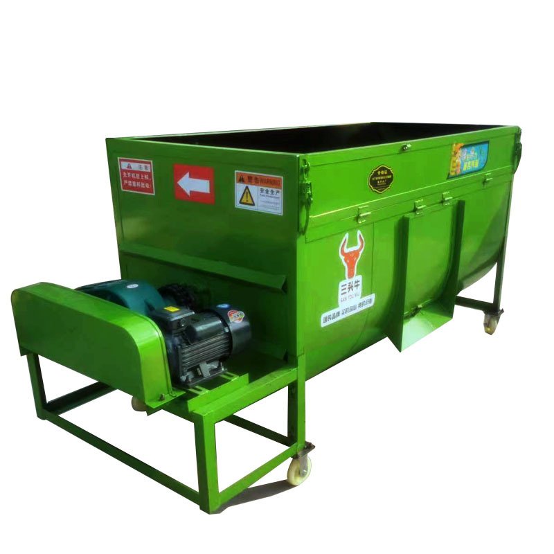 Multifunctional Household Dry And Wet Animal Feed And Grass Mixer Large Capacity Horizontal Cattle And Sheep Feed Mixer