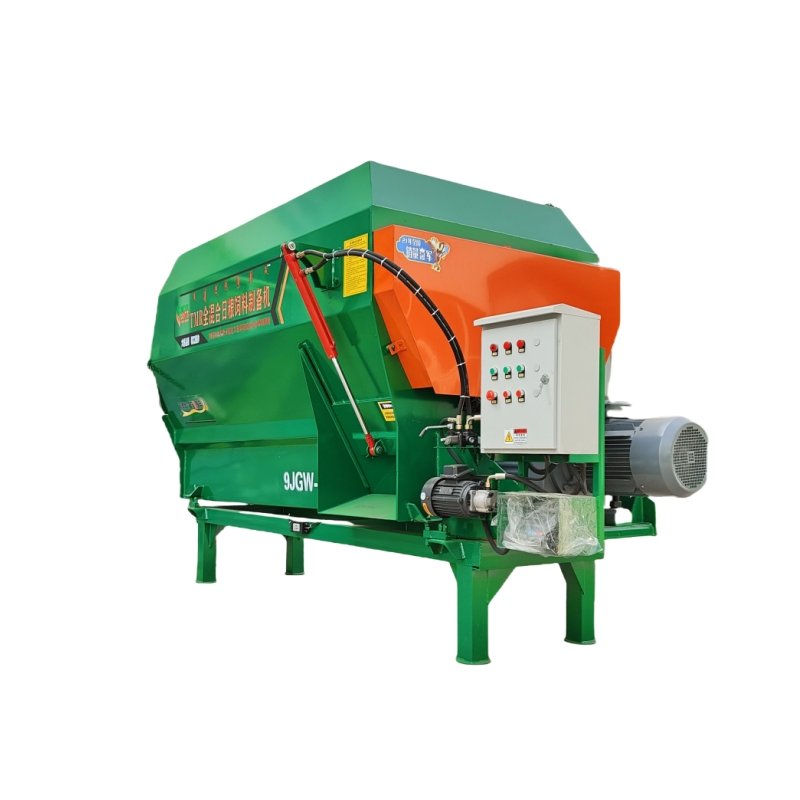 Manufacturer's horizontal TMR cow and sheep feed mixing machine, dry and wet dual-purpose feed automatic mixing machine