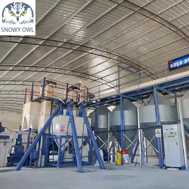 High Productivity 5t/h Mash Feed Mill Machine Animal Poultry Powder Feed Processing Line Used Farm Crusher Mixer Feed Plant
