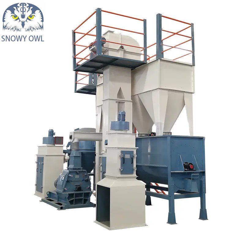 High Productivity 5t/h Mash Feed Mill Machine Animal Poultry Powder Feed Processing Line Used Farm Crusher Mixer Feed Plant