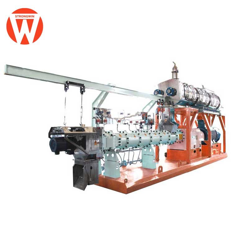 animal floating fish feed pellet making extruder machine