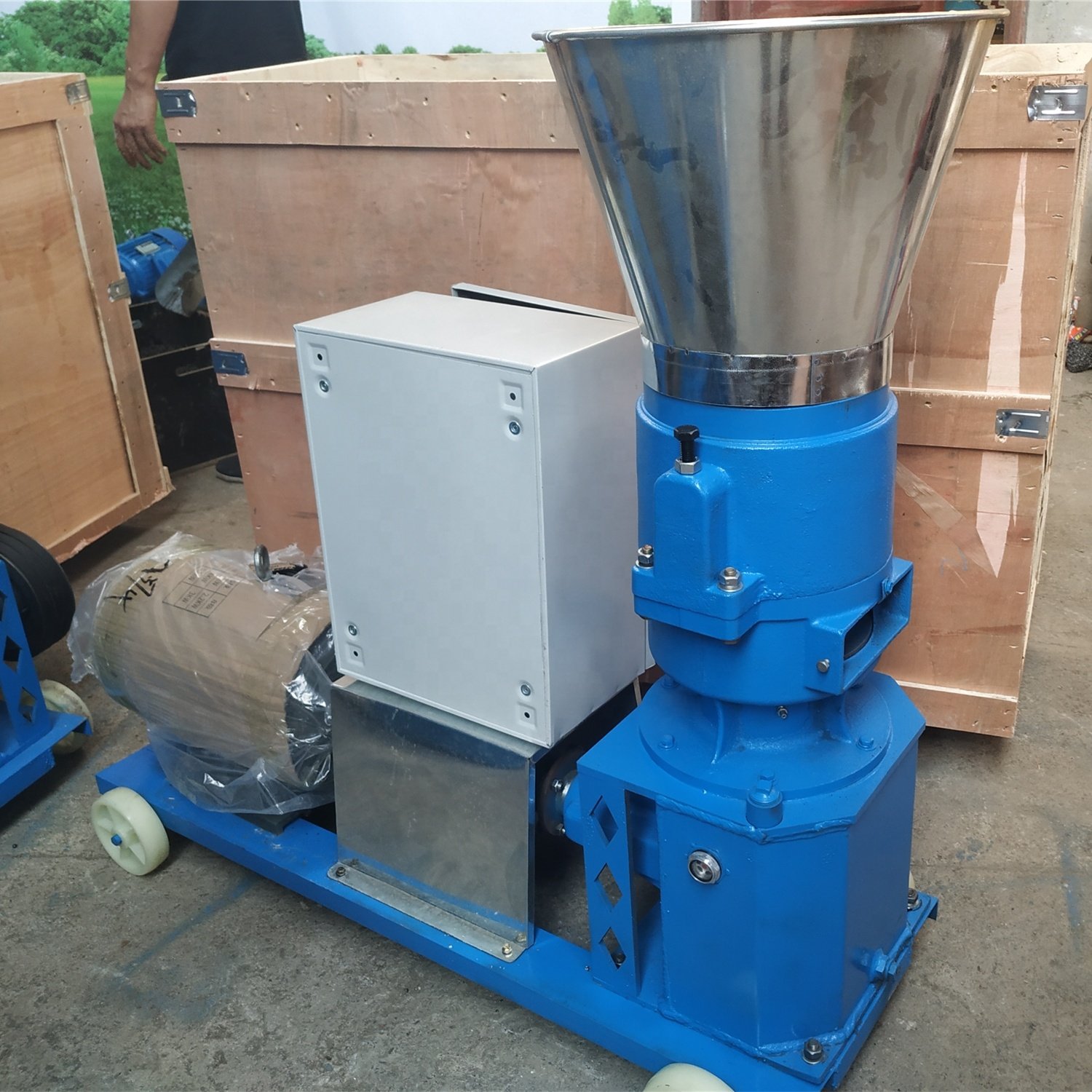 Model 210 Flat Die Pellet Making Machines for Animal Feed Zambia Chicken Pig Feed Pellet Mill Machine