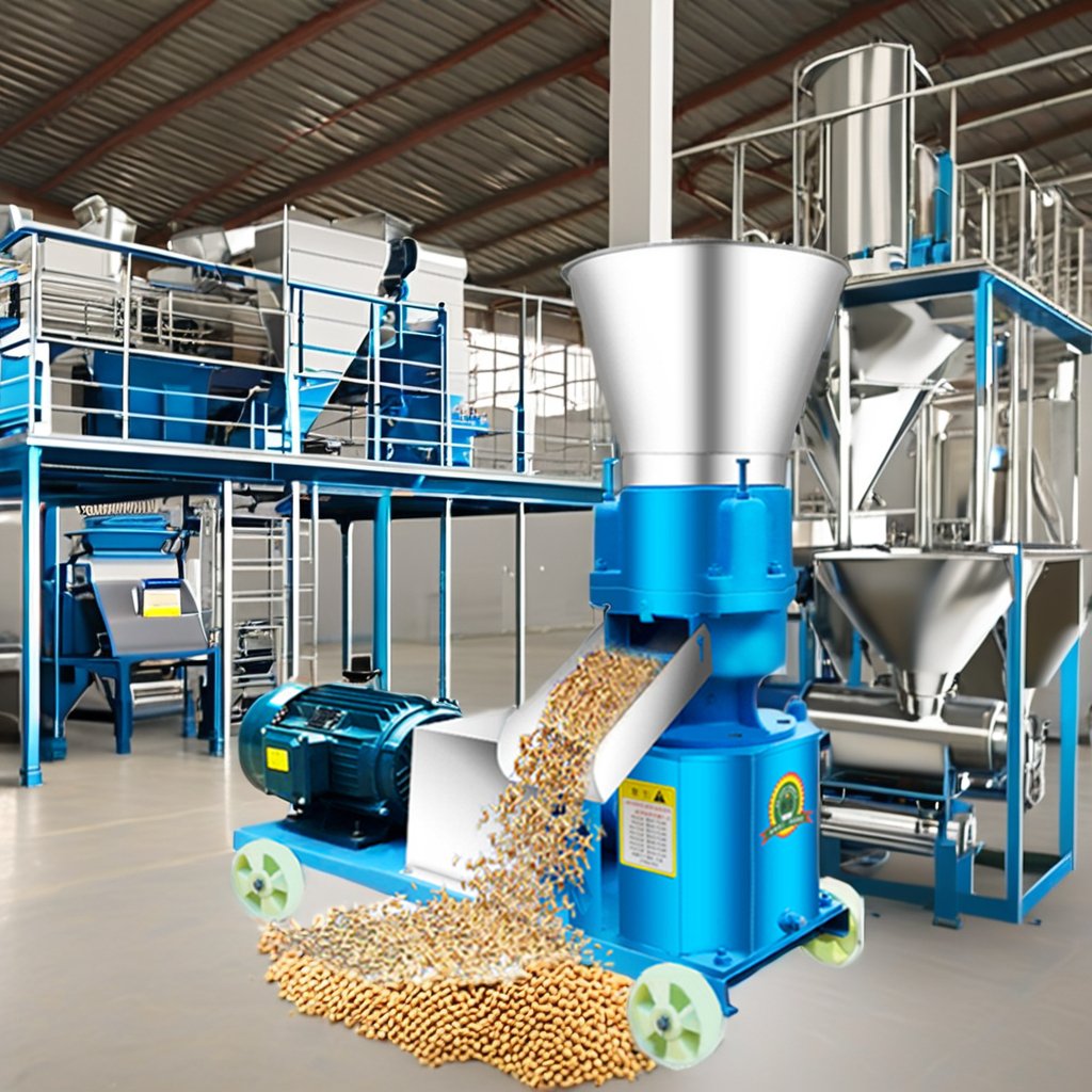 High Productivity Animal Feed Pellet Making Machine Used Poultry Chicken Feed Milling Machinery Engine Gear Core Farms Plants