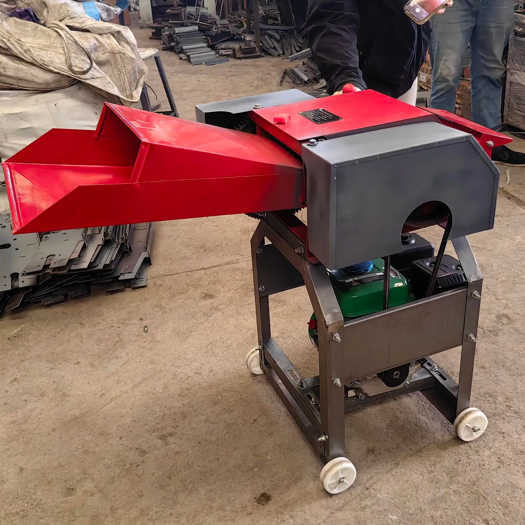 WeiYan 9ZT-0.4A gasoline engine and electric motor dual use agriculture animal feed grass chaff cutter machine