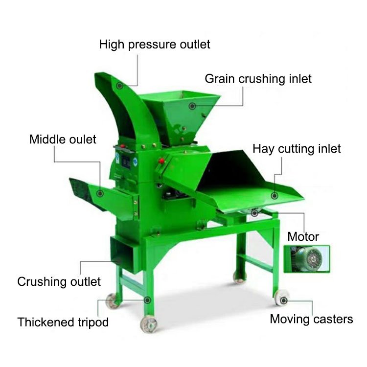 Animal Feed Processing Grass Cutting Machine Corn Straw Chopper Corn Grinder Chaff Cutter Machine For Animal Feeds