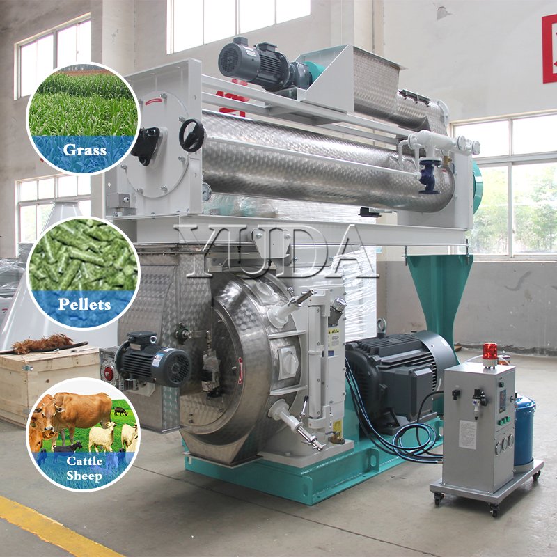 YUDA Cattle And Sheep Ruminant Animal Feed 3-4ton/H Alfalfa Grass Hemp Animal Feed Ring Die Pellet Mill Machine