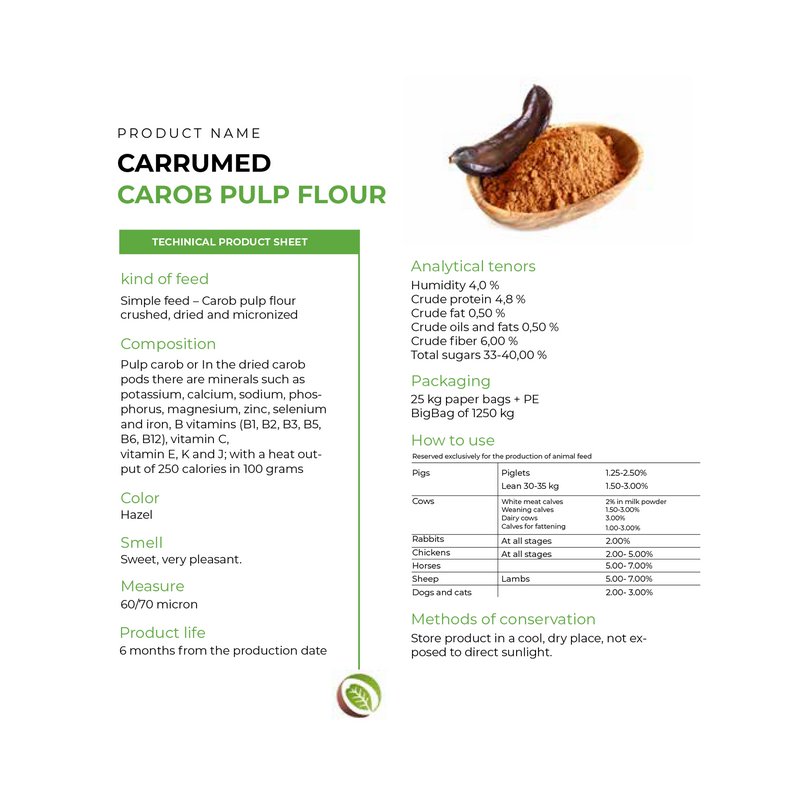 Wholesale Animal Feed 100% Natural Carob Flour Animal Consumption Extract Powder Gluten Free Zootechnical Use 25kg*bag