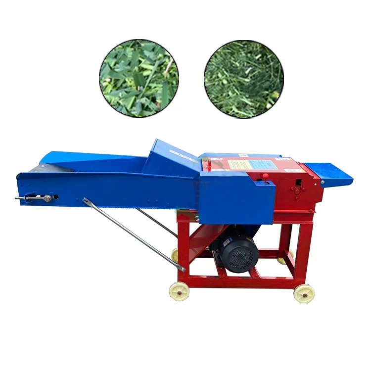 Farm Use Home Use Factory Direct Sale Dry And Wet Silage Hay Grass Straw Mini Chaff Cutter Automatic Machine With Ground Wheel