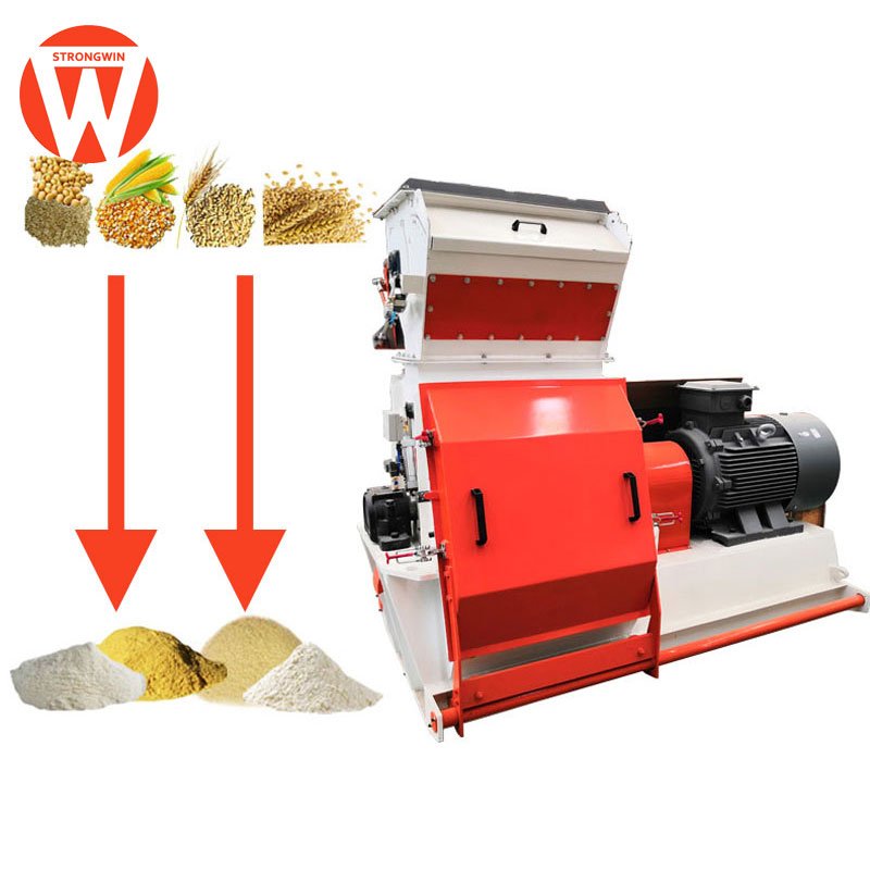 Best-Selling Automatic Livestock Poultry Hammer Mill Feed Grinder New Animal Feed Processing Machine Farms Manufacturing Plants