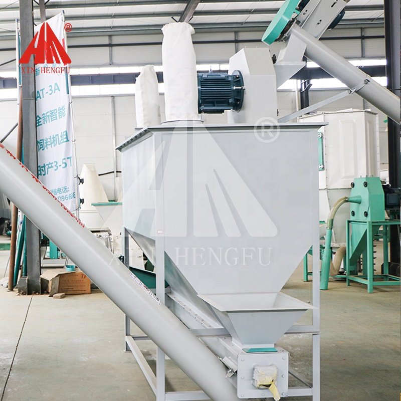 Chicken rabbit Cattle Poultry Grinder mixer machine 1000kg 500kg horizontal mixer machine for animal feed