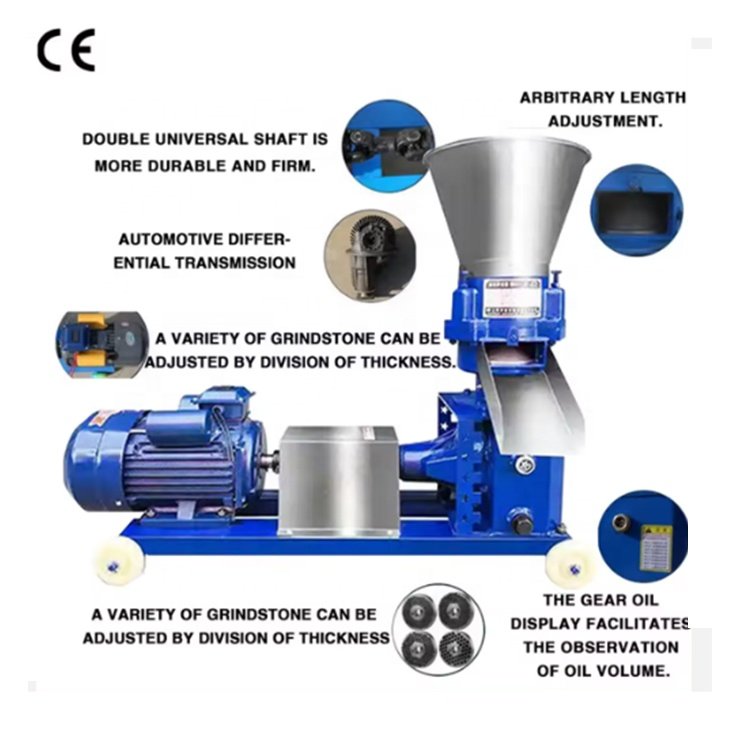 Chicken Animal Feed Pellet Making Machine / 150-900kg/h cow Food Pellet Machine