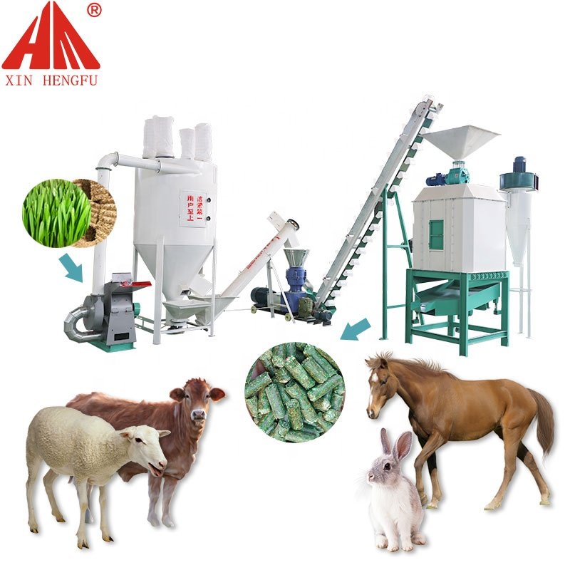 Small Feed Mill Plant Low Cost Small Animal Feed Mill Machine Cattle Feed Pellet Plant