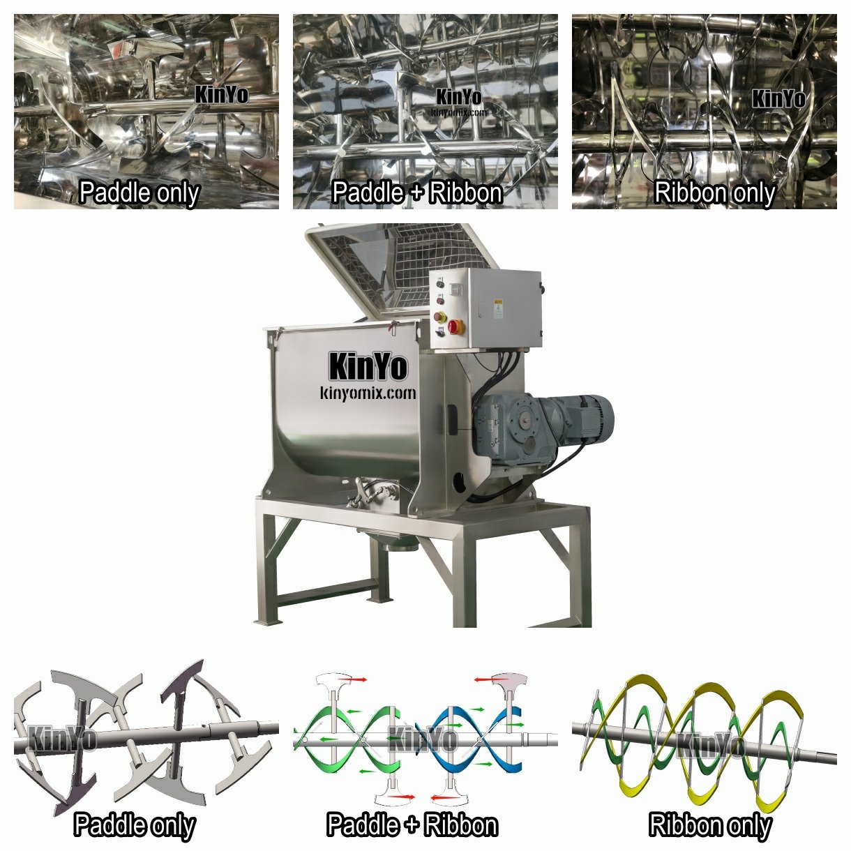 Manufacturer KinYo SS304 SS316 ceramics cosmetics fertilizers food protein powder pigments small animal feed mixer