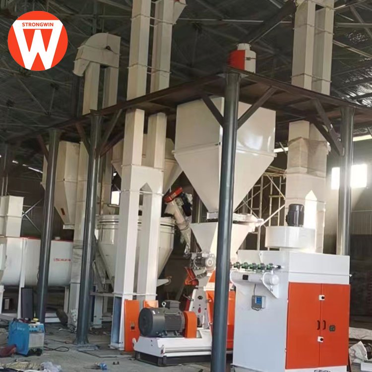 5-8t/h Complete animal feed mixing plant pig mixer machine for chicken feed