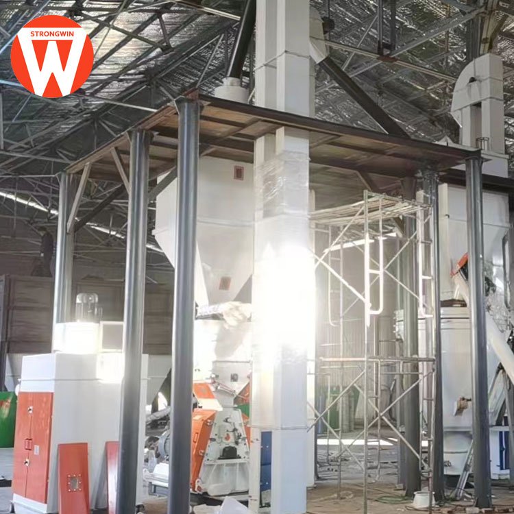 5-8t/h Complete animal feed mixing plant pig mixer machine for chicken feed