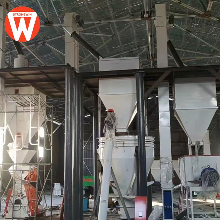 5-8t/h Complete animal feed mixing plant pig mixer machine for chicken feed