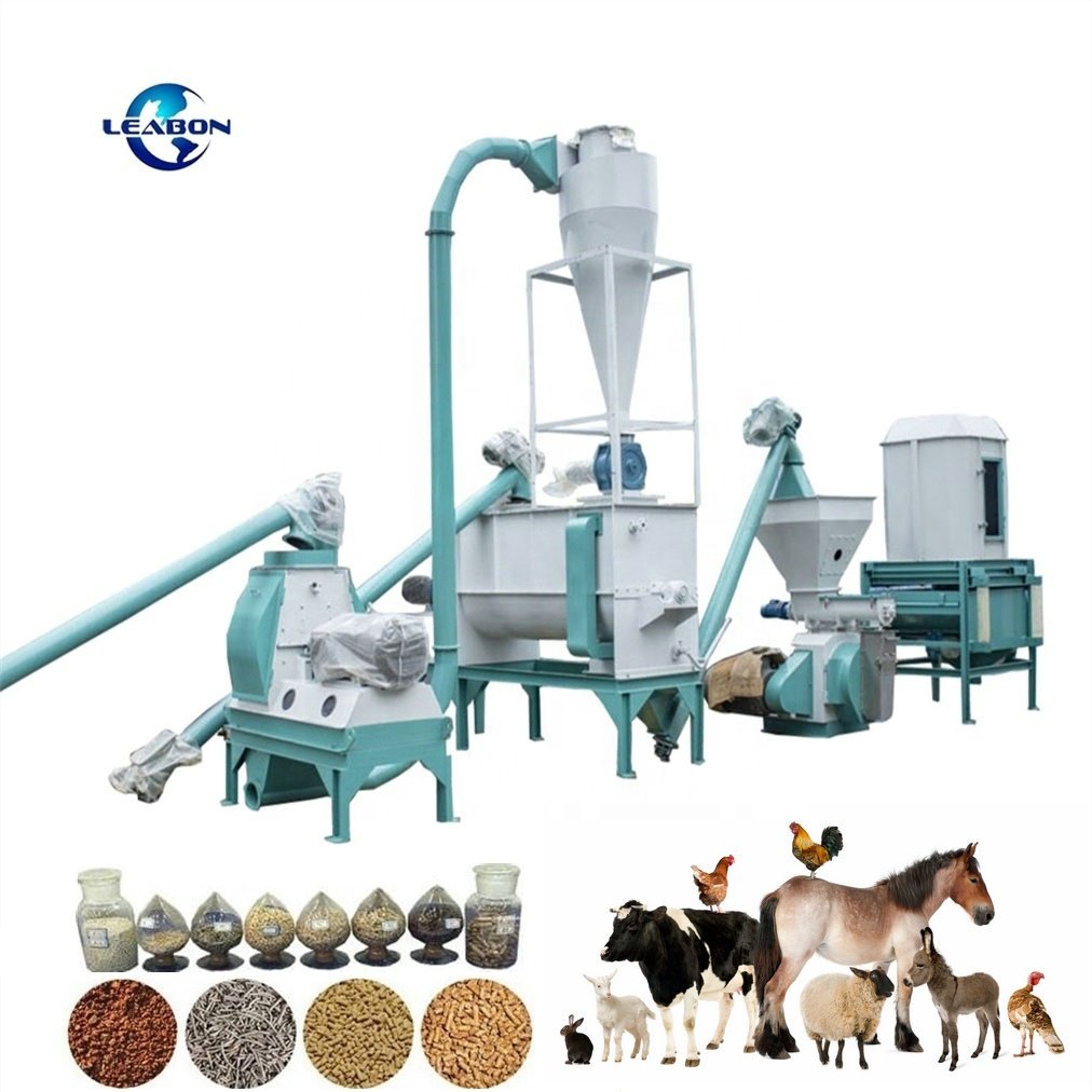 1.5-2T/H Farm Use Cattle Feed Pellet Plant Animal Pellet Feed Machine Poultry Chicken Feed Processing Machine Price
