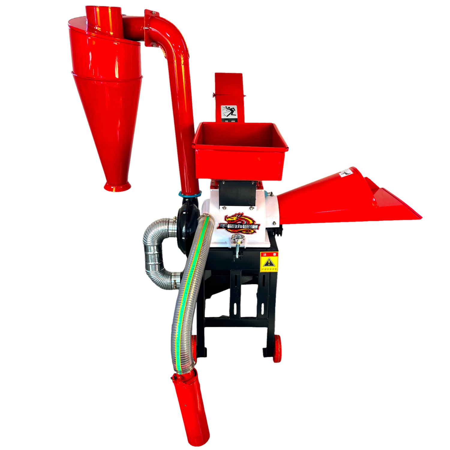 Animal feed processing hammer mill grinder crusher maize corn grain crusher milling machine with chaff cutter machine 1000 kg/h