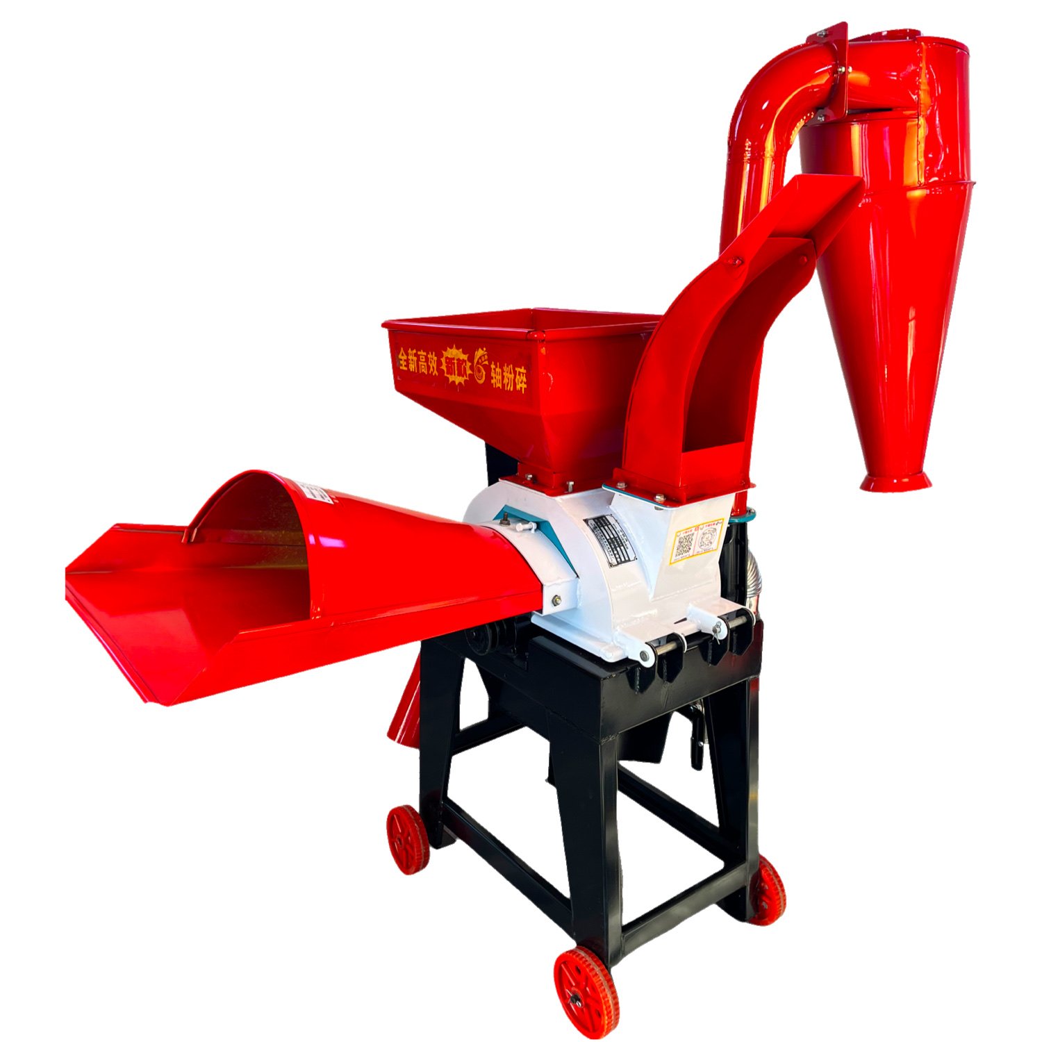 Animal feed processing hammer mill grinder crusher maize corn grain crusher milling machine with chaff cutter machine 1000 kg/h