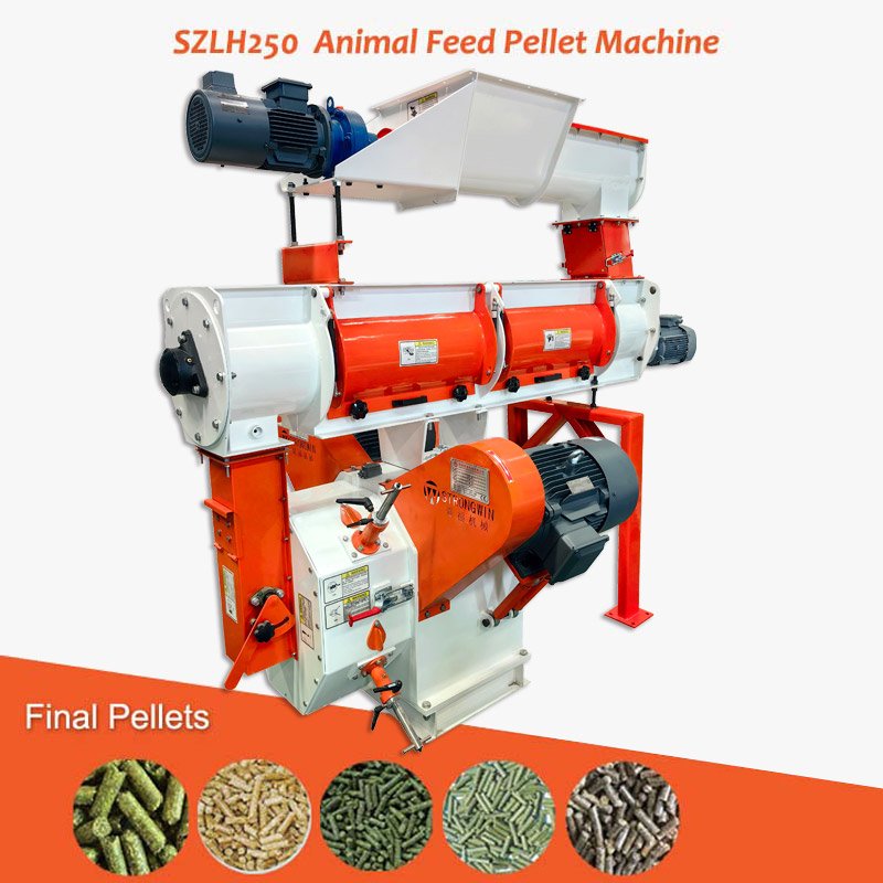 Strongwin 2t/h pellets sheep chicken animal feed machine poultry pellet feed machine for chicken small individual farmers