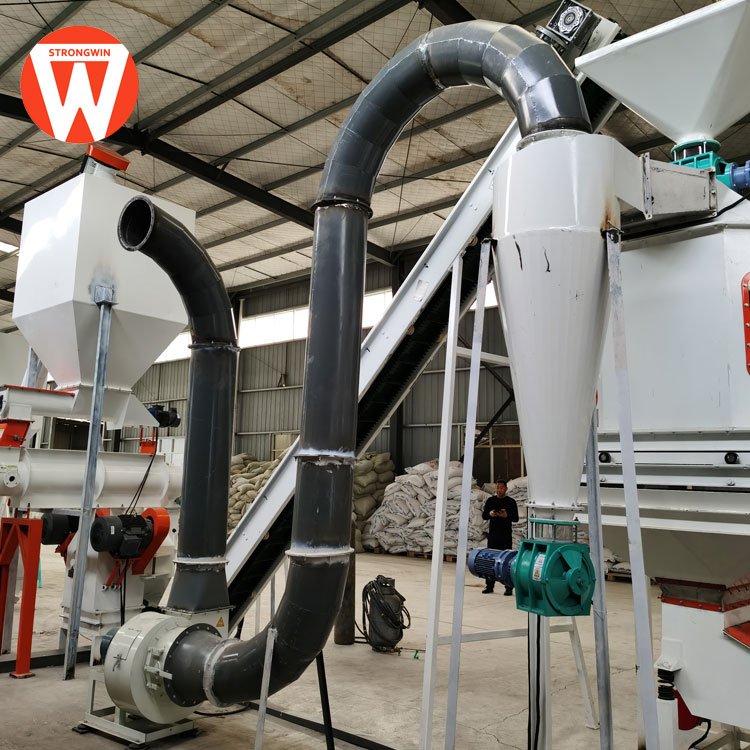 1.5-2.5t/h small poultry animal feed processing line include crusher