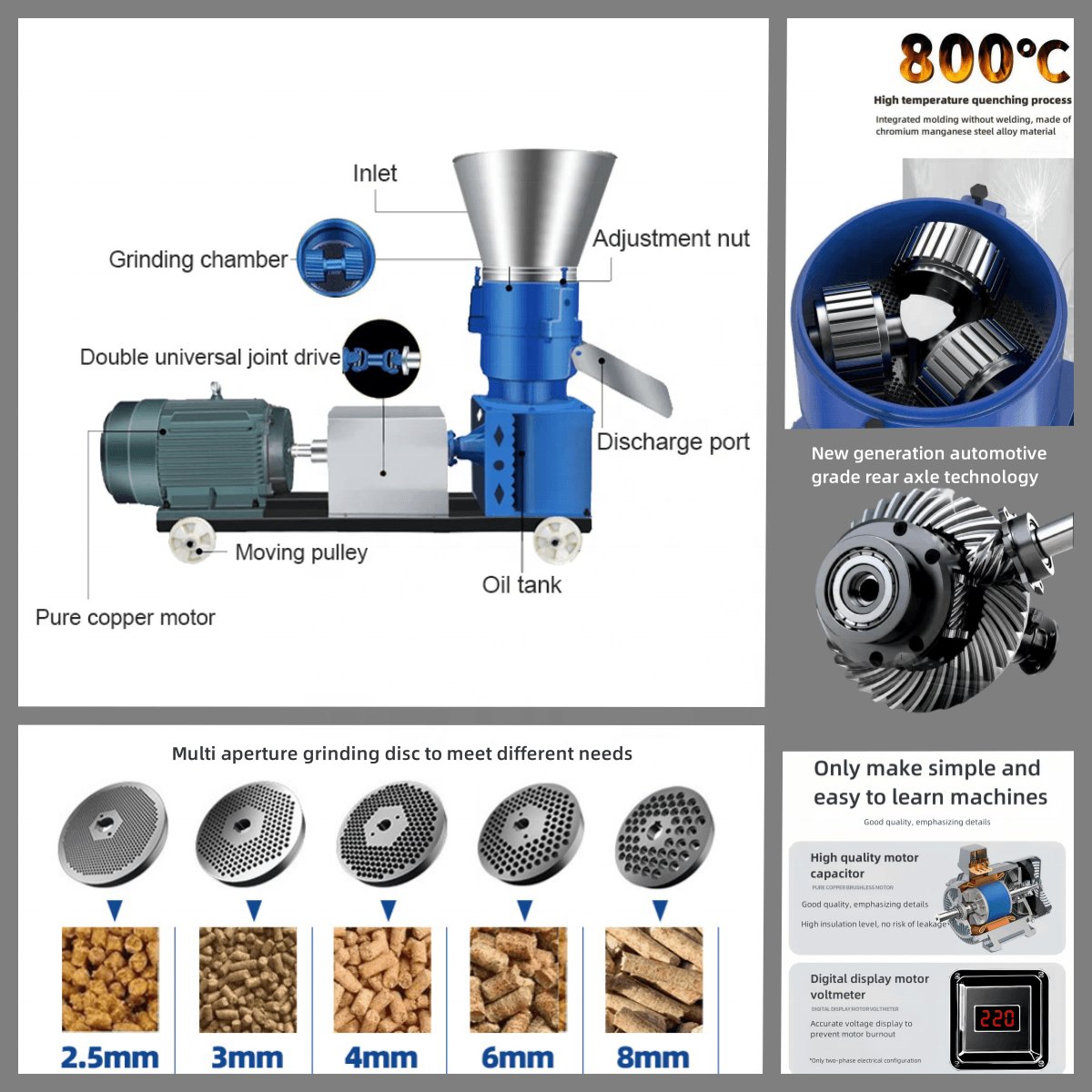 230 pellets machines for animal feed chicken pellet making machine for livestock feed