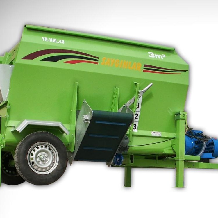 High Quality Tractor PTO Powered Animal Feed Processing Machine From TURKEY 3m3 Feed Mixer Wagon Horizontal Auger