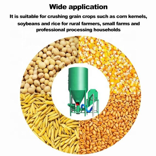 Forage Fodder Mixer Pellet Feed Process Line Livestock Poultry Feed Machine Feed Pellet Mixer Mill Machine Poultry Grain Grinder
