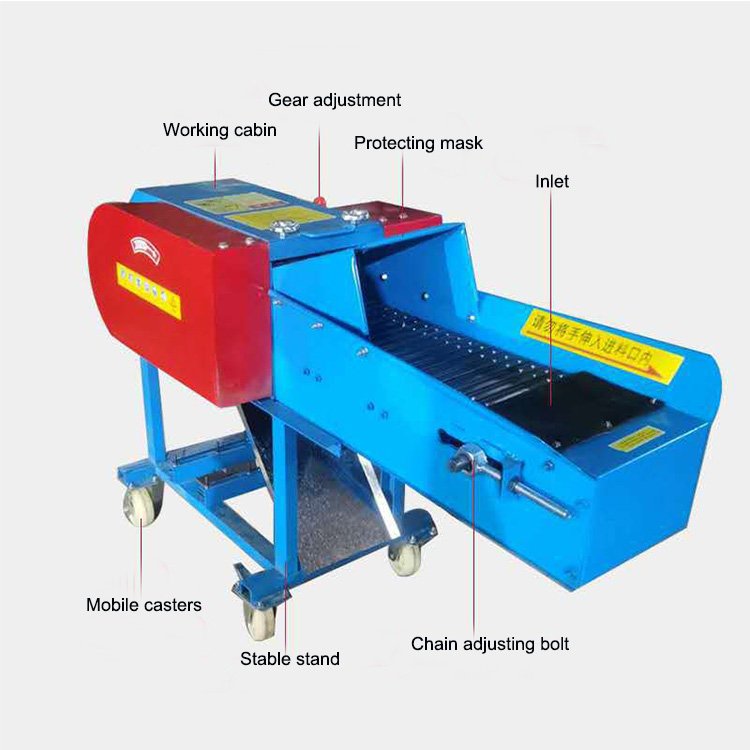 Mini Chaff Cutter Machine Corn Stalk Cutting Machinery Processing Animal Feed Silage Chopper For Dairy Farm